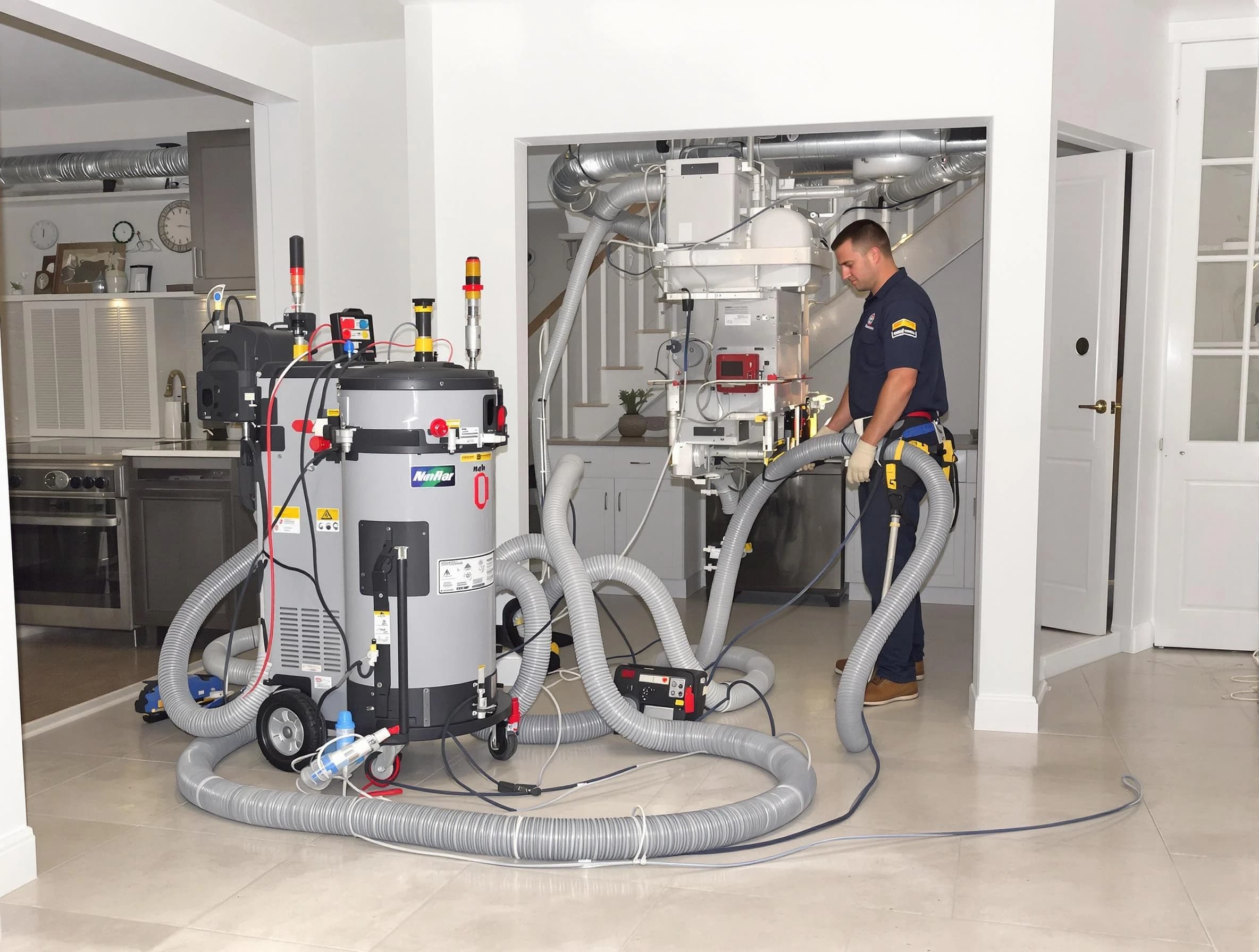 Berkley Air Duct Cleaning technician operating negative pressure cleaning equipment for thorough duct maintenance in Berkley
