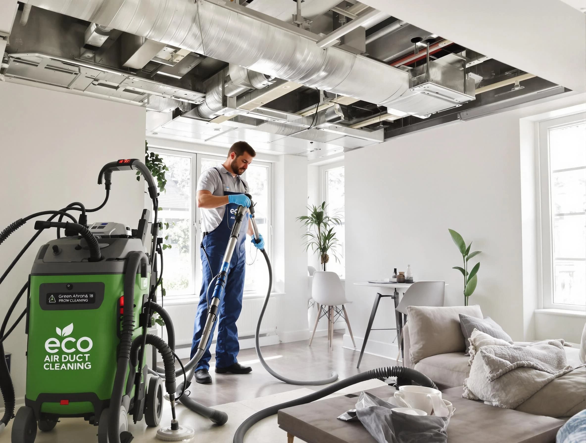 Berkley Air Duct Cleaning technician performing eco-friendly duct cleaning using sustainable methods in Berkley