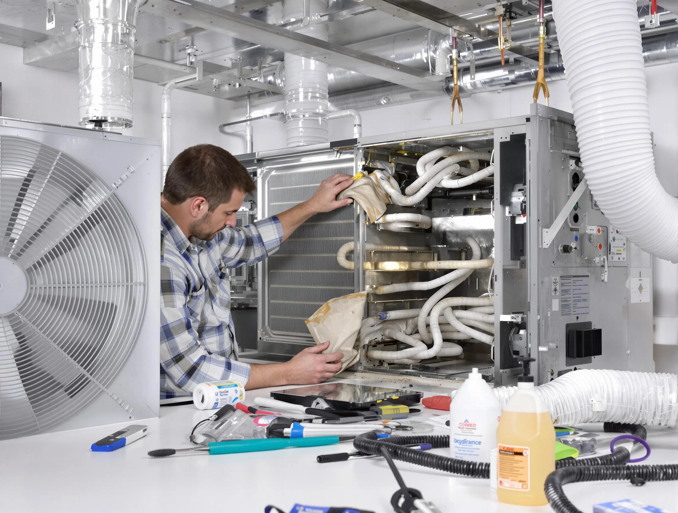 Berkley Air Duct Cleaning specialist performing precision AC coil cleaning in Berkley