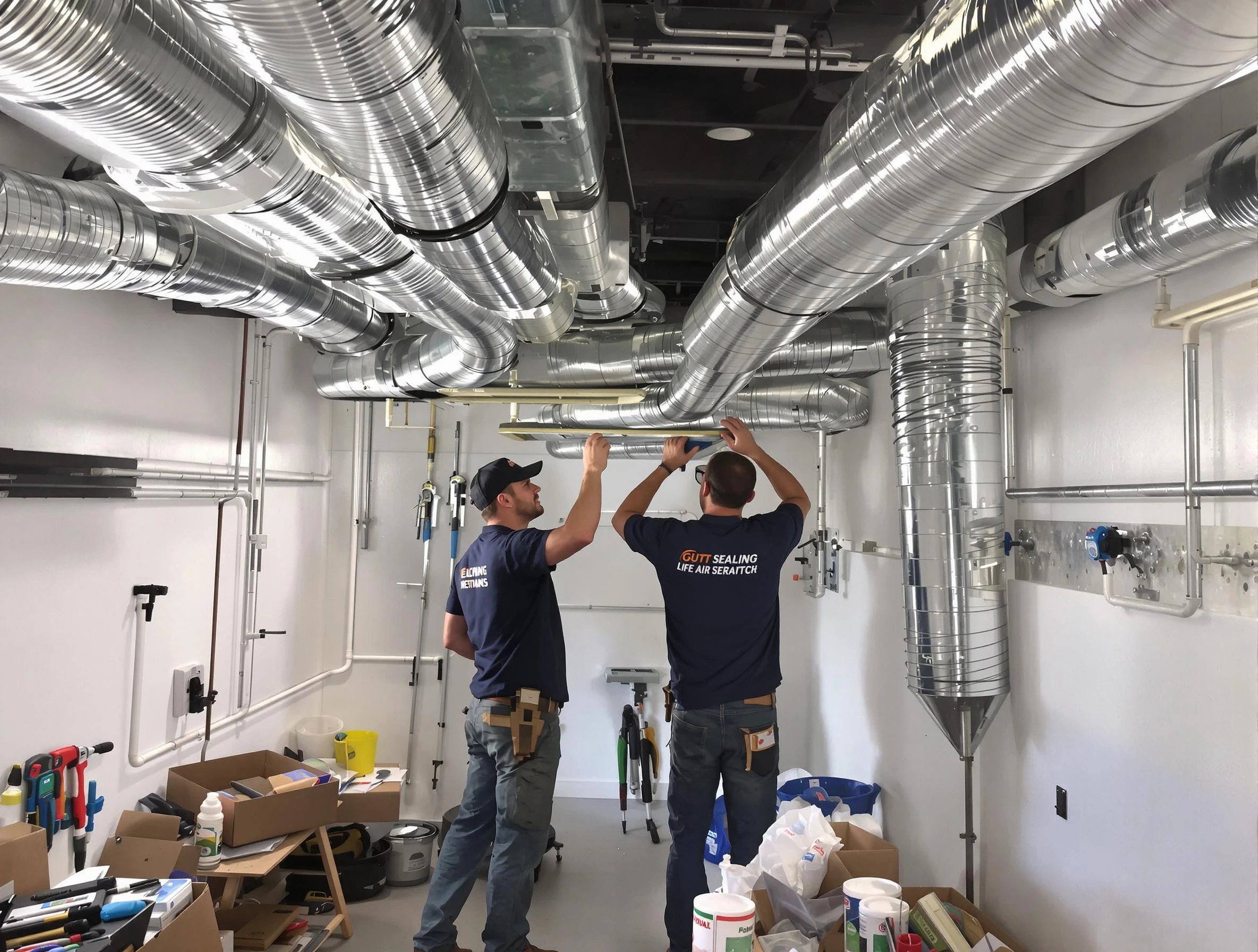 Berkley Air Duct Cleaning technician applying professional duct sealing solutions in Berkley