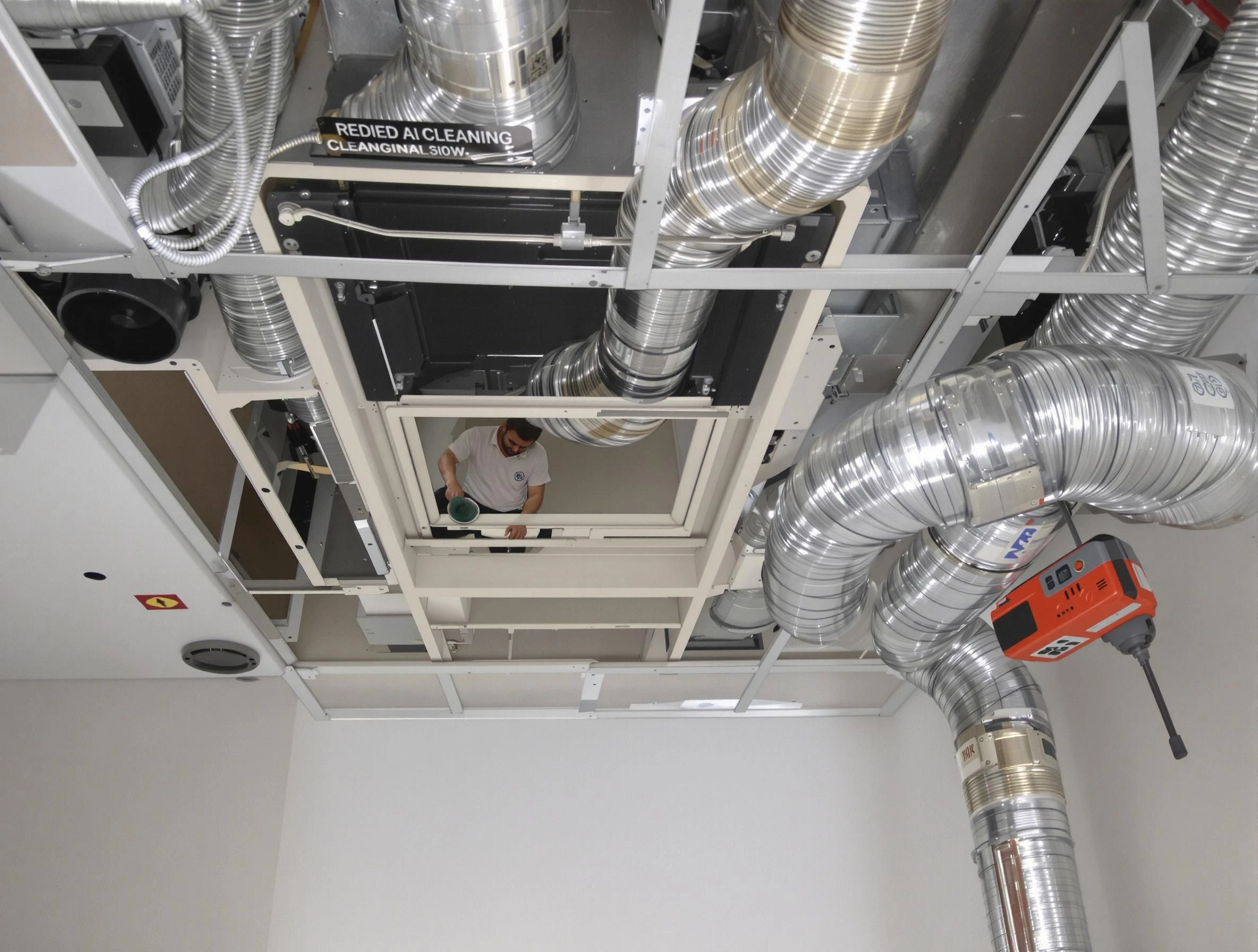 Berkley Air Duct Cleaning technician performing detailed central duct system cleaning in Berkley