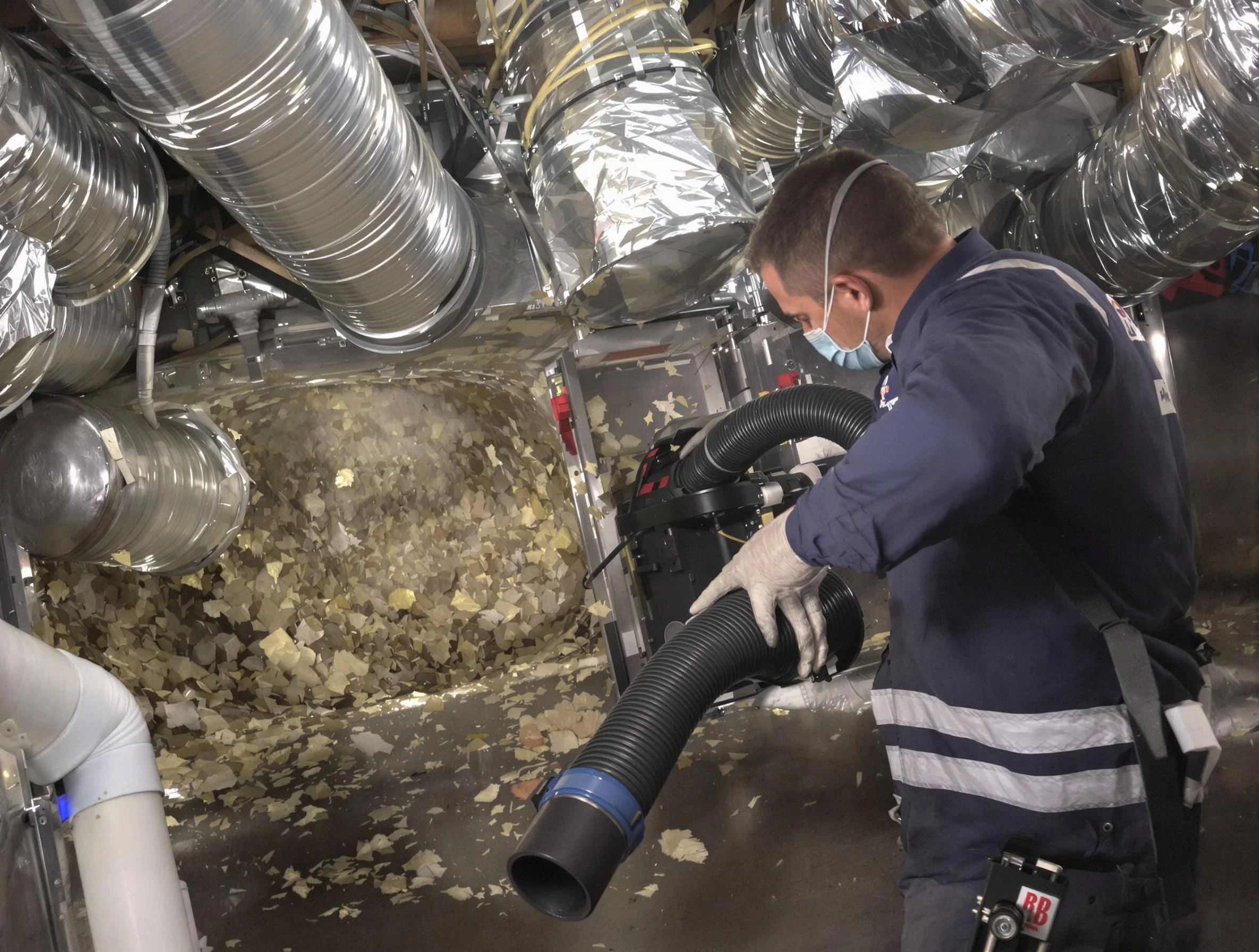Berkley Air Duct Cleaning specialist operating negative pressure cleaning equipment for thorough duct maintenance in Berkley